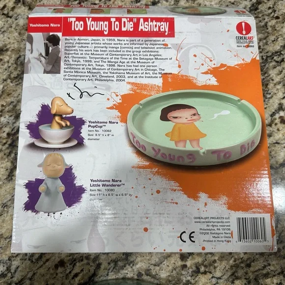 YOSHITOMO NARA “TOO YOUNG TO DIE” ASHTRAY-AUTHENTIC W/ ORIGINAL box - Picture 5 of 5